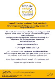 Szeged PNTI – ügyfélfogadás 2025.10. hóban @ Szeged PNTI
